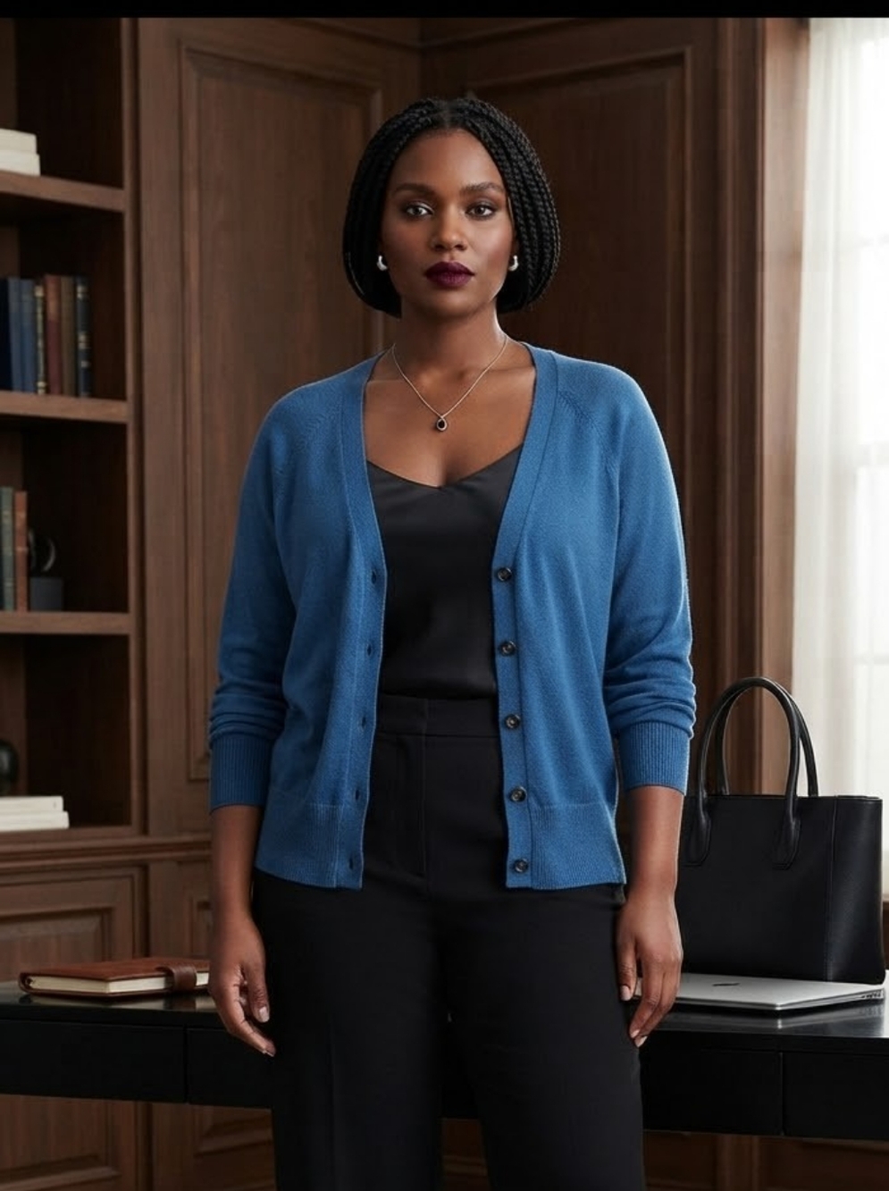 Mossimo Teal Blue V-Neck Button Down Cardigan Sweater Size XXL
